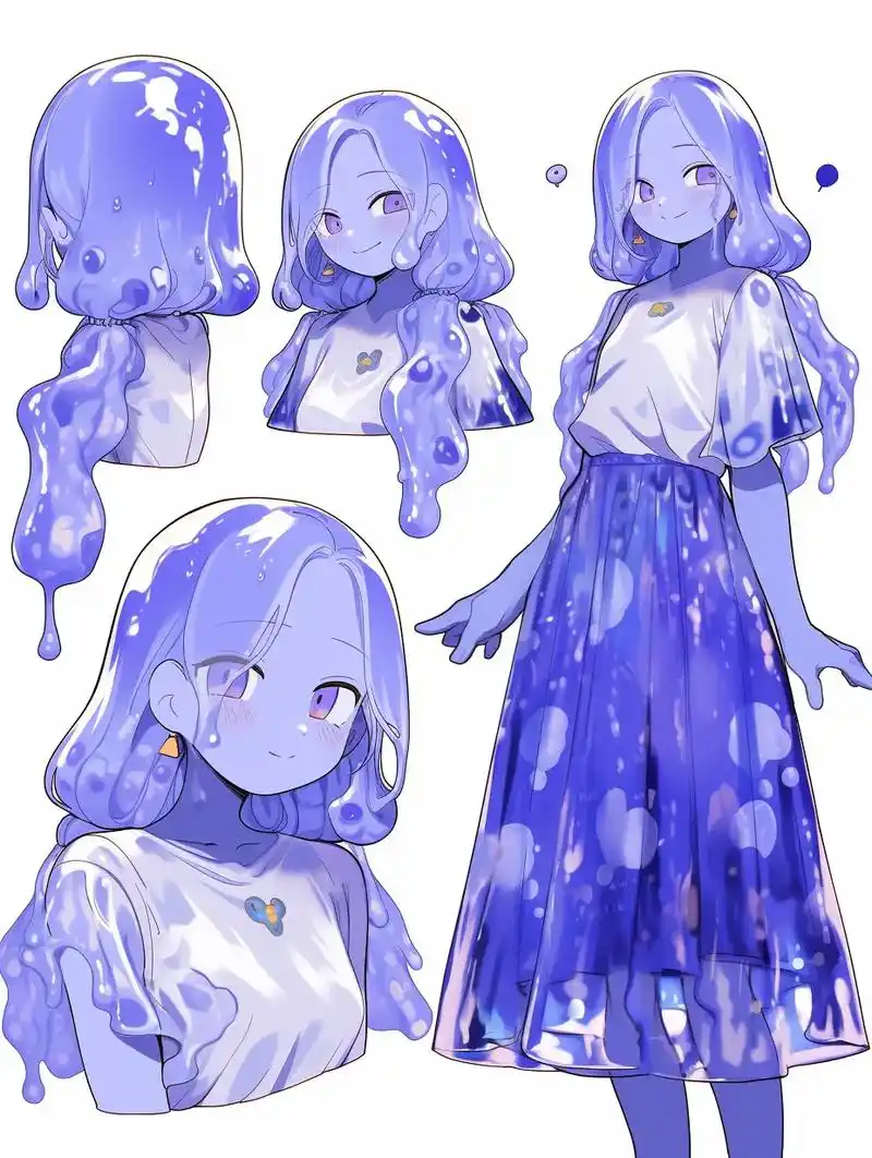 史莱姆女孩.#史莱姆 #史莱姆女孩 #角色设计 #立绘 - 抖音