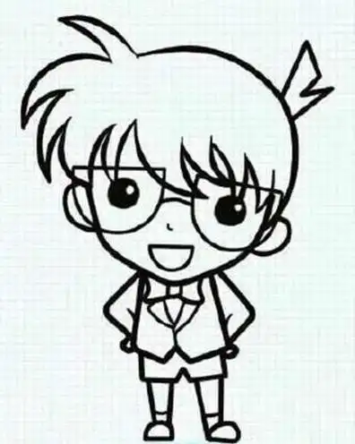 怎么画一个帅气的柯南柯南图片大全素描儿童怎么画名侦探柯南人物简单