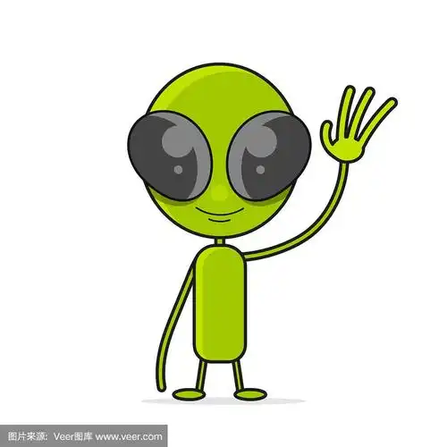 外星人的卡通人物.插图适合贺卡,海报或t恤印刷.