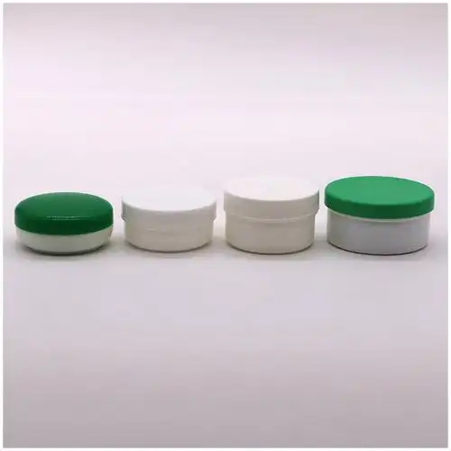 35ml毫升cc克g hdpe 矮胖 圆形塑料膏药罐 绿盖广口包装小瓶子