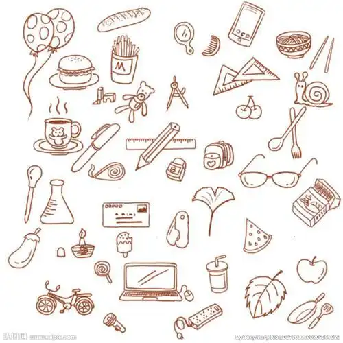 商场物品商标简笔画