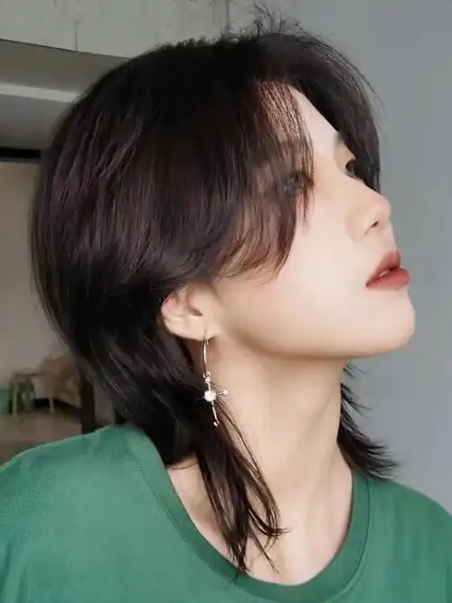 假发男短直发狼尾发型中分潮流帅气减龄鲻鱼头男生学生日常全头套