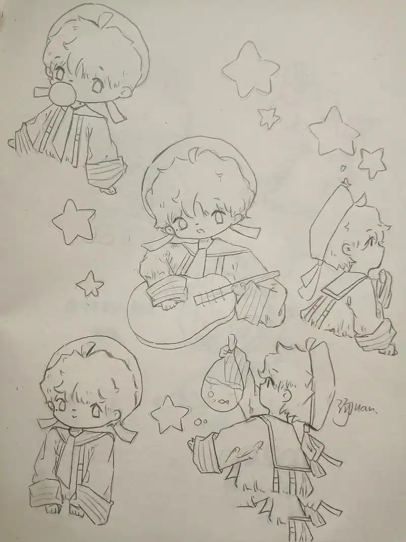 小水手周深0096(●70●) 最近画了好多,都要攒一块发了98