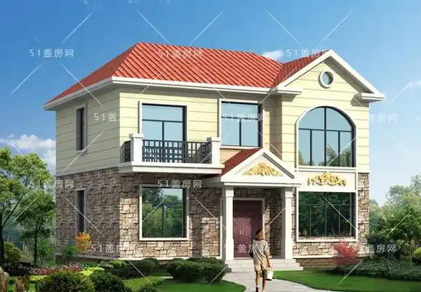 农村简单实用型二层小楼图,占地110平方米,20万落地