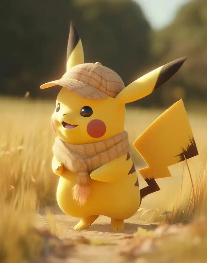 无水印可爱皮卡丘背景图来啦,皮卡丘笑的好开心呀,也可以当壁纸用起来