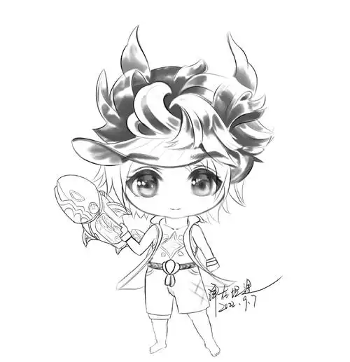 杨洋q版手绘,可可爱爱杨三岁!