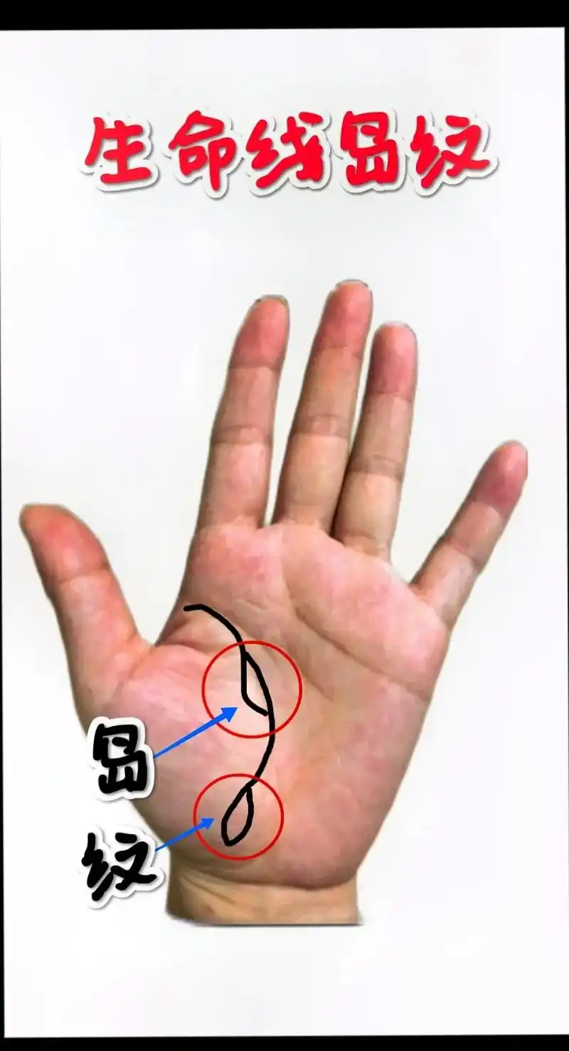 手相生命线有岛纹好不好?#上热门97 @老杨说相 ,如果生命 - 抖音