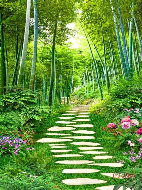 主播装饰快手抖音背景墙外景山水风景3d背景布卡其色宽15高2米写真布