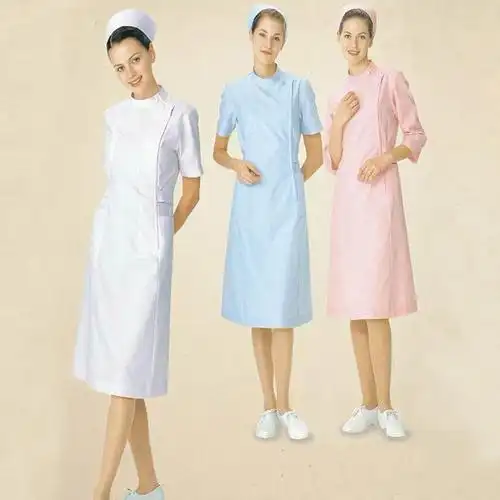 厂家供应医院制服工作服定做修身护士服来图印字长袖白大褂批发