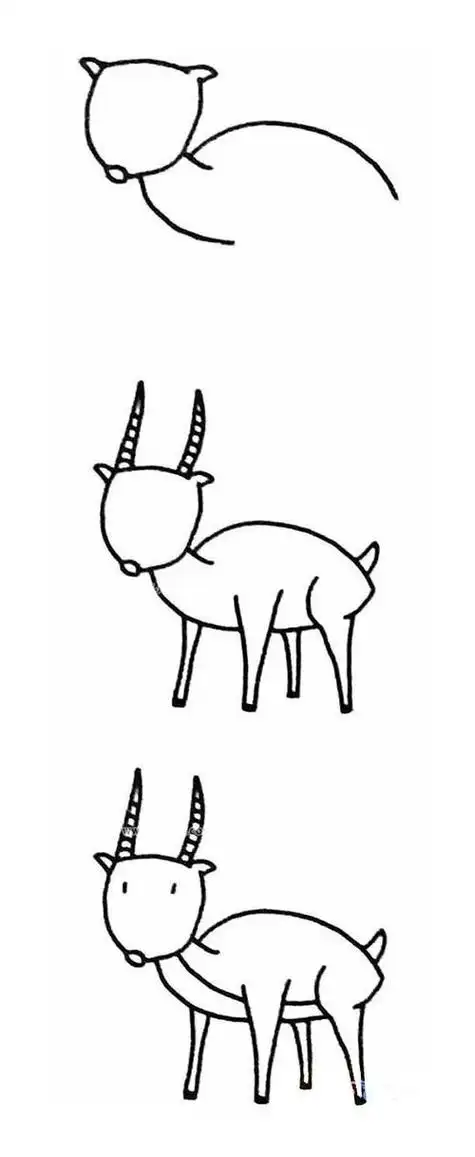 羚羊木雕简笔画怎么画