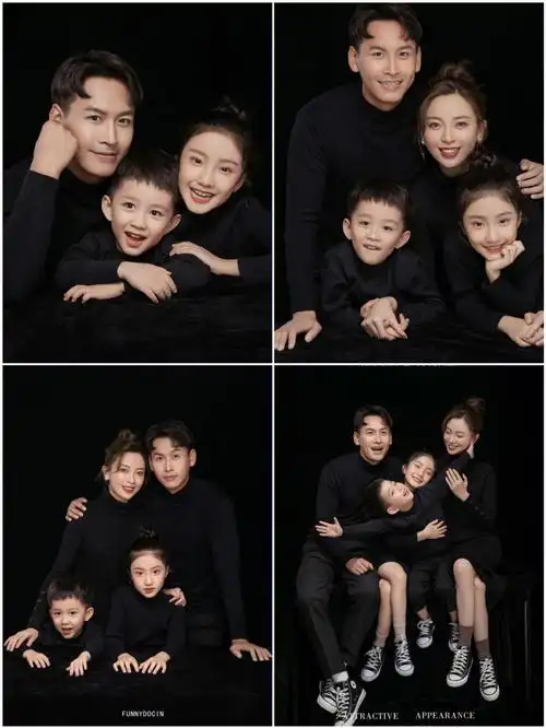 大手牵小手一起幸福到老78一家四口全家福