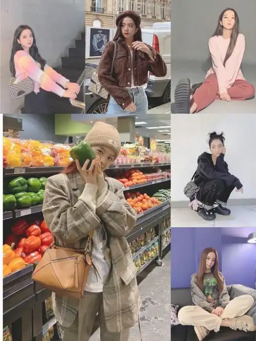 穿搭分享jisoo金智秀秋冬穿搭ootd