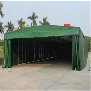 电动雨棚移动推拉帐篷遮雨蓬户外大伞工地遮阳大棚篷布