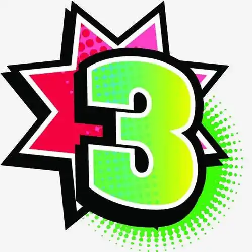 卡通pop数字3
