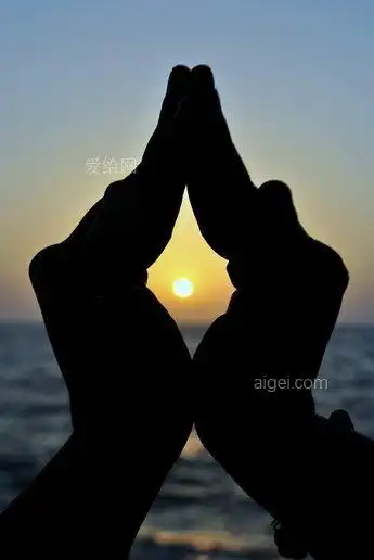 双手合十, 一起, 轮廓, 手指, 光, 天空(folded hands, together