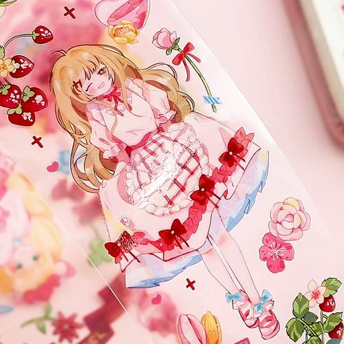 闪闪可爱元气少女梦幻人物pet胶带贴纸卡通少女心手帐diy素材贴画