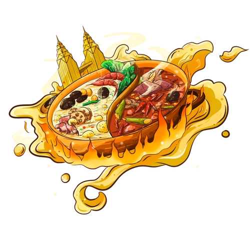 随心所渝国潮美食插画火锅