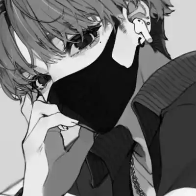 黑白动漫男头ins高级感