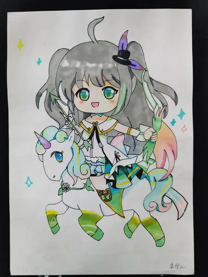 学生作品星座马克笔手绘