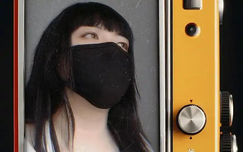 口罩女王戴黑色莫代尔口罩直播!