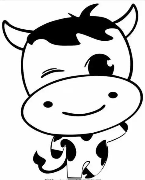 卡通牛简笔画步骤竖版