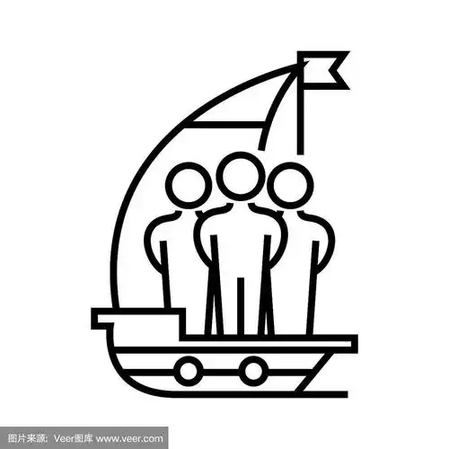 团队协作线图标,概念符号,轮廓矢量插图,线性符号