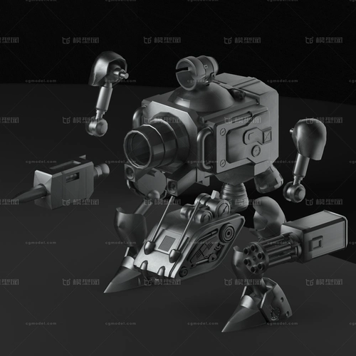 合金弹头双足机甲_零点钟作品_武器防具_cg模型网