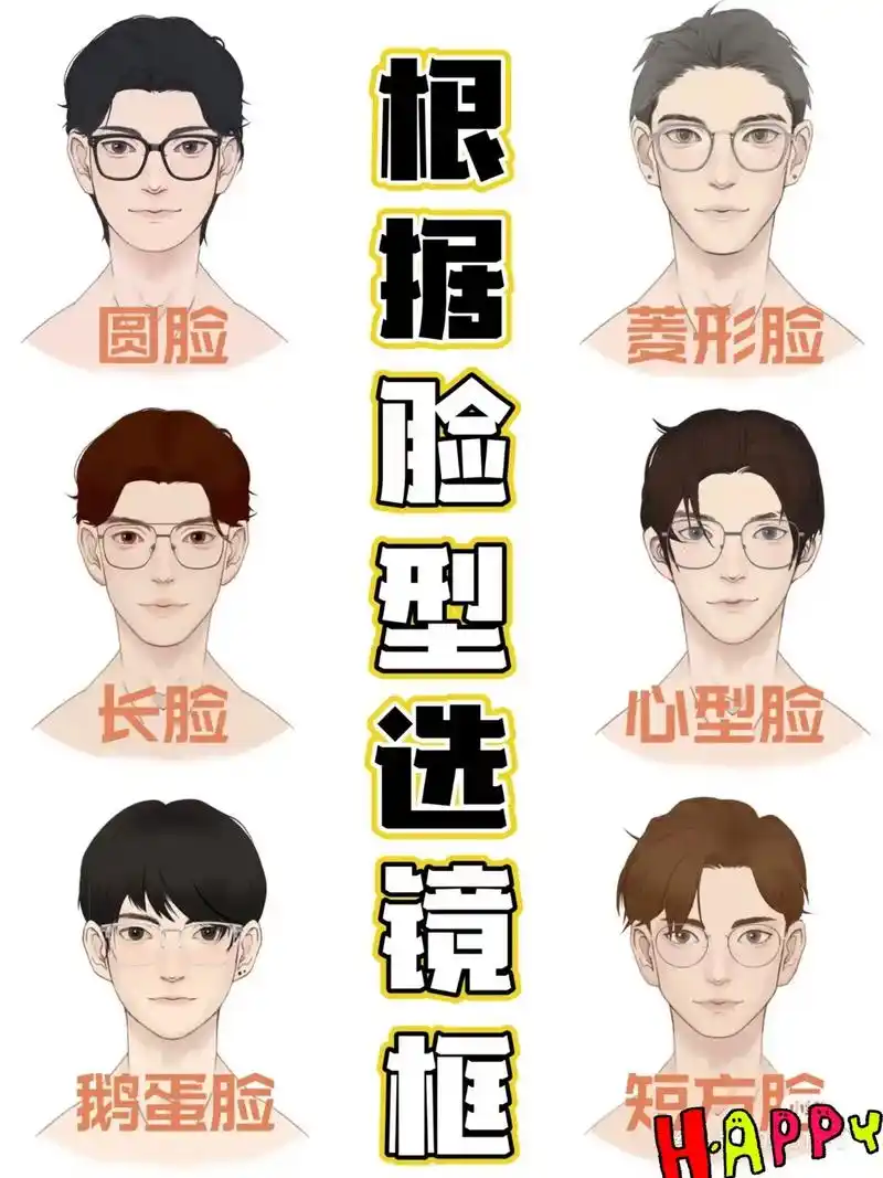 根据脸型选镜框(男生篇)选镜框男版啦!宝子们快快收藏起来 下 - 抖音