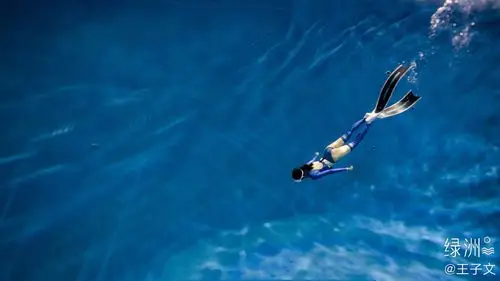 唯美妖娆王子文扮性感美人鱼潜水底戴蓝色鱼尾超梦幻