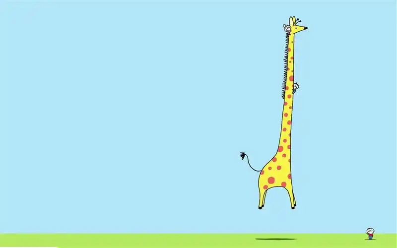 极简创意设计可爱卡通长颈鹿高清桌面壁纸下载(二)