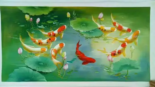 九鱼呈祥各类九鱼图新出品活灵活现