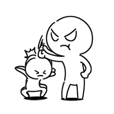 黑白简笔画揍人生气暴揍打人表情包