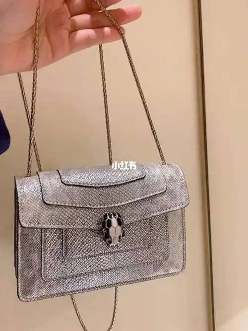 宝格丽蛇皮风琴包