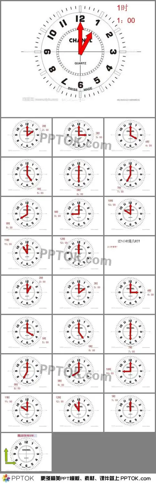 幼儿园大班数学认识整点钟表及练习ppt课件