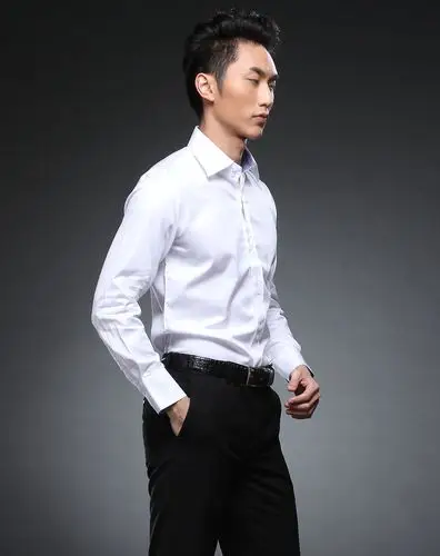 罗蒙romon男装专场-白色商务精英长袖衬衫