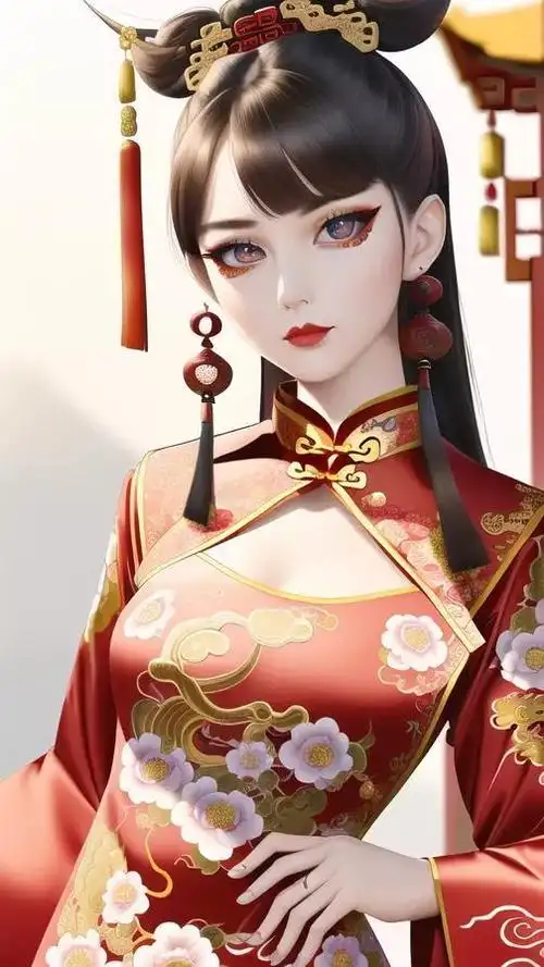 用红色主题,一个喜庆的颜色,说到喜庆,没有比新嫁娘的红色嫁衣更喜庆