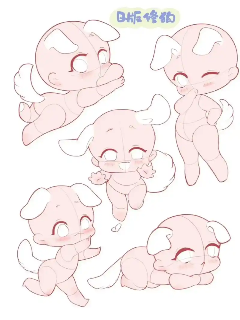 动物拟人q版线稿练习.来看看有你喜欢的动物嘛～ #画画 #q - 抖音