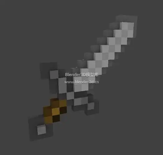 我的世界石剑blender模型
