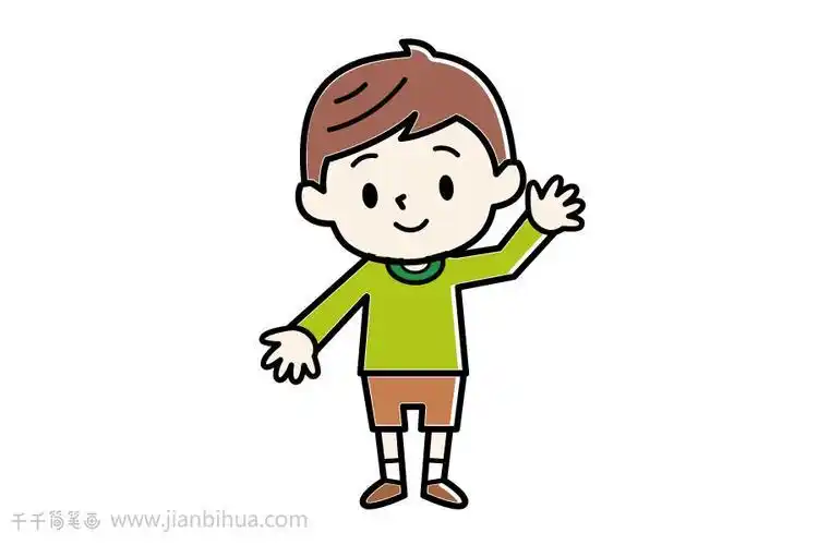 手举起来的小朋友简笔画 简笔画图片大全-蒲城教育文学网