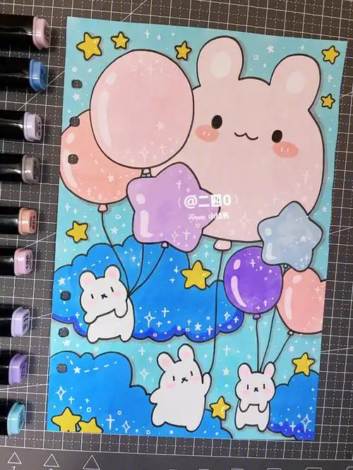 78超可爱的气球手帐四四的手帐排版附色号