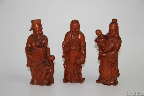 清代黄杨木福禄寿三星一套