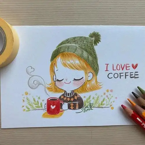 60张萌萌的彩铅小女孩简笔画彩铅画可爱小女孩简单