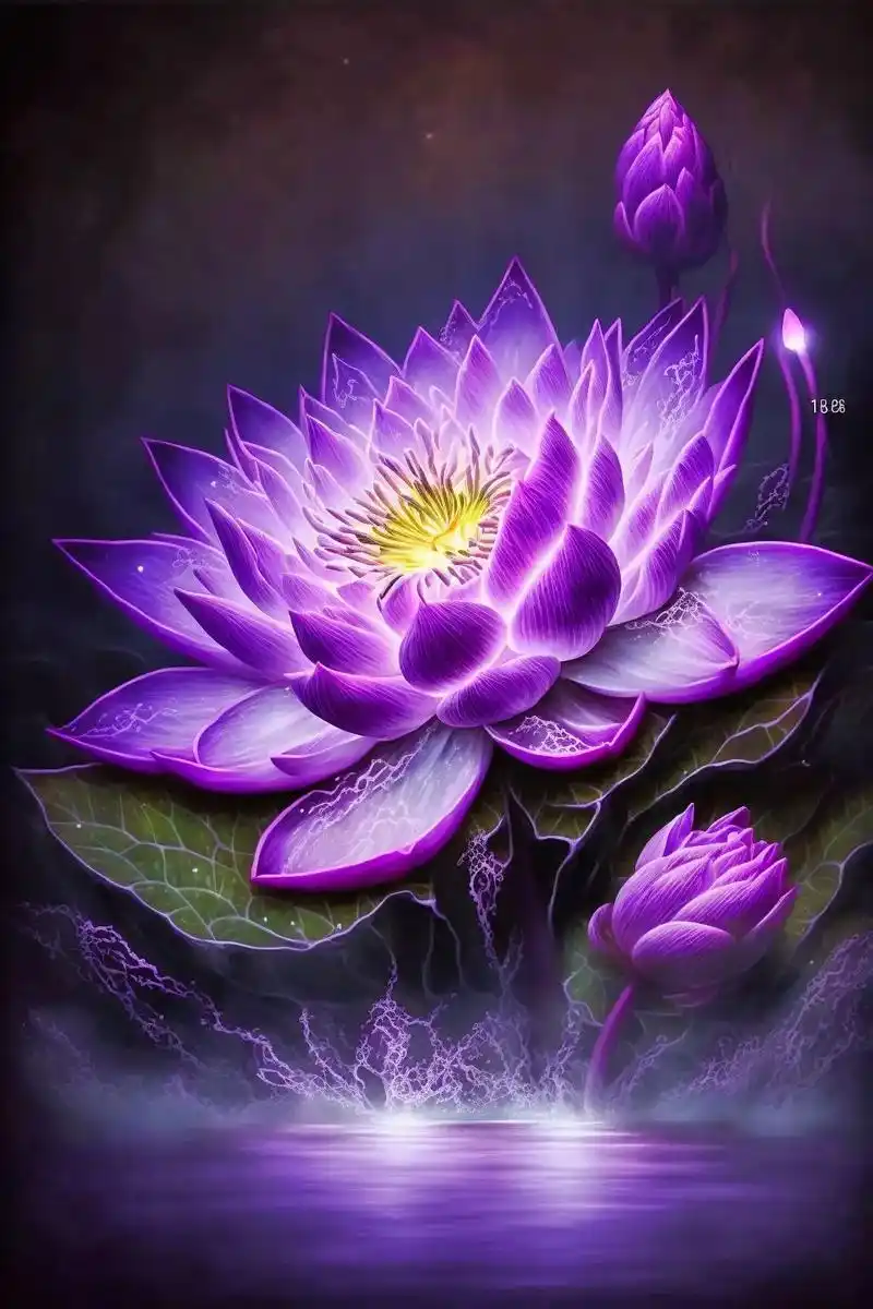 紫色莲花,佛光普照,佛缘,2023试试这个壁纸!  - 抖音