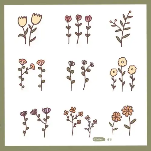 出原创的花花草草,可爱的小植物#手绘花草  #花草小植物  #画个简笔画