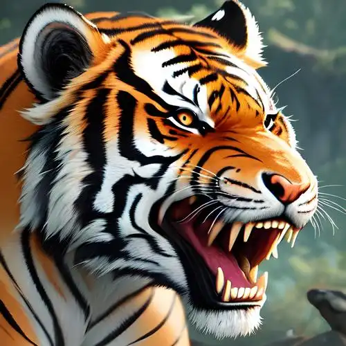 张着嘴大吼的老虎头像