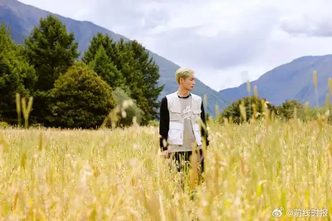 张艺兴麦田照##张艺兴黄发侧颜