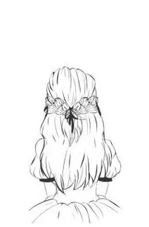 动画背影黑白简笔画