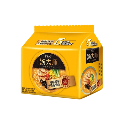 康师傅 汤大师 方便面 酸酸辣辣豚骨面 五包