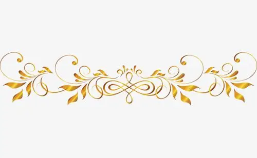 金色中国风花纹矢量装饰免扣元素