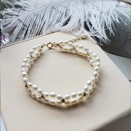 珍珠原创设计手链天然小米米珠手串清新秀气手饰